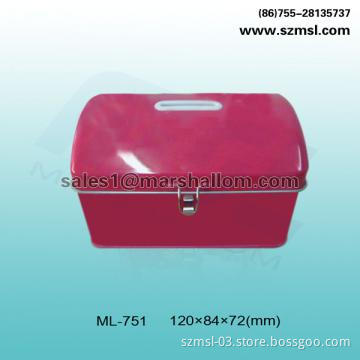 coin box, tin box, money box, metal box